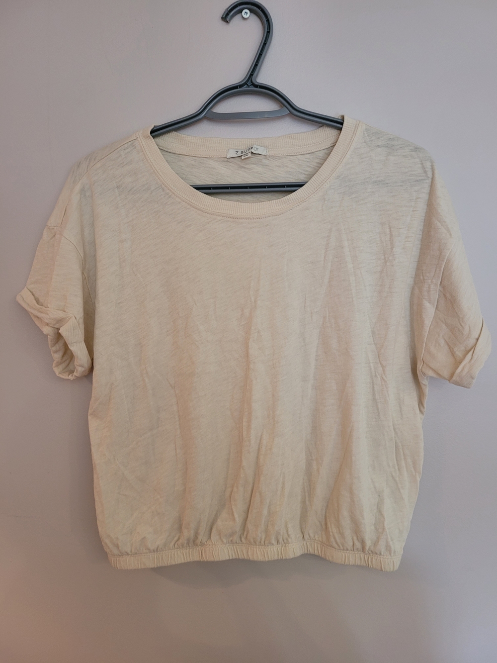 Z Supply Cream Short Sleeve Cotton Tee